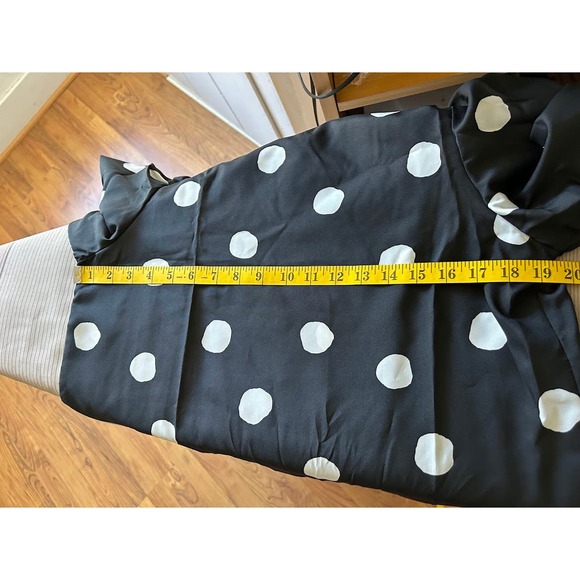 Vintage 80s secretary top size 14 polka dots new old stock puff sleeve - Picture 9 of 12